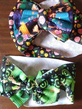 Disney Encanto Kids Floral & Pattern Bow Headbands - Black Multicolor